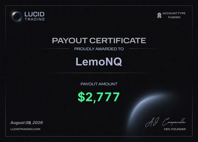 Payout certificate from a SPEEDRUN student