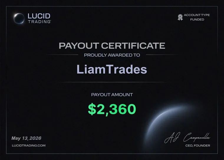 Payout certificate from a SPEEDRUN student