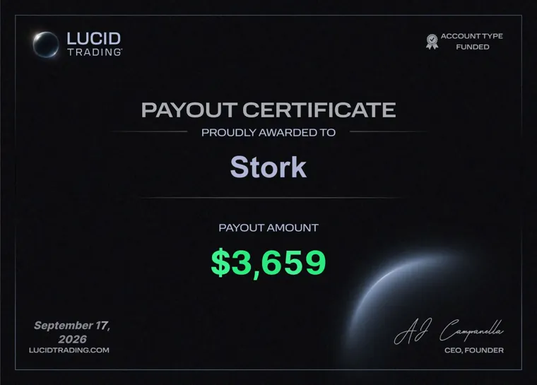 Payout certificate from a SPEEDRUN student