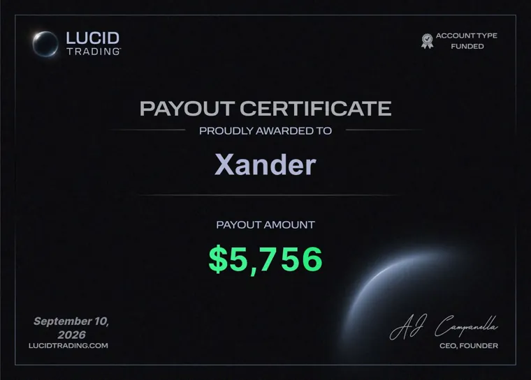 Payout certificate from a SPEEDRUN student